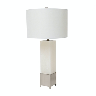 Alabaster Post with Metal Base Table Lamp