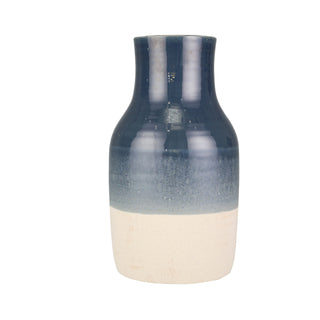 Ceramic Blue/Ivory Decorative Bottle, 21"