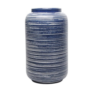 Ceramic Deco Textured Vase, Navy, 21"