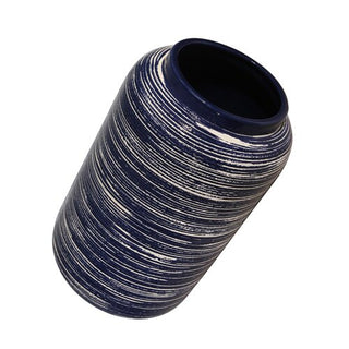 Ceramic Deco Textured Vase, Navy, 21"