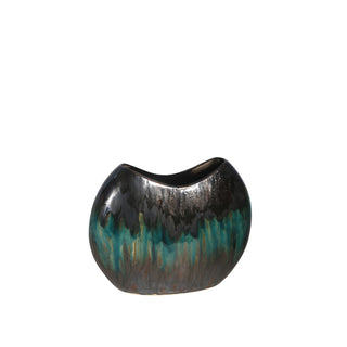 Ceramic Green/Multi-Colored Vase, 12"