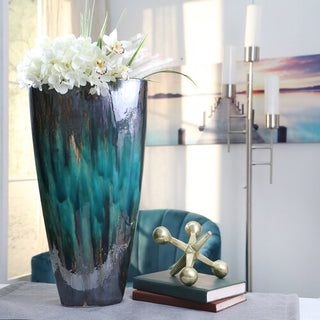 Ceramic Green/Multi-Colored Vase, 20"