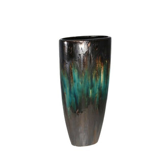 Ceramic Green/Multi-Colored Vase, 16"