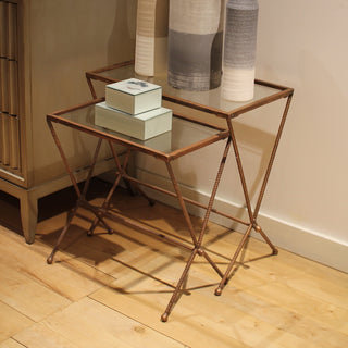 Deco Nesting Tables Glass, S/2