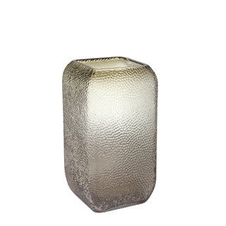 Dotted Textured Glass Vase, Brown, 10"