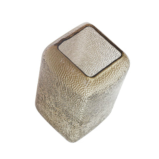 Dotted Textured Glass Vase, Brown, 10"