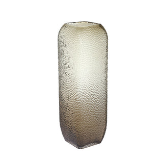 Dotted Textured Glass Vase, Brown, 12"