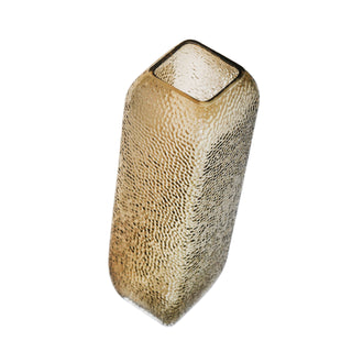 Dotted Textured Glass Vase, Brown, 12"