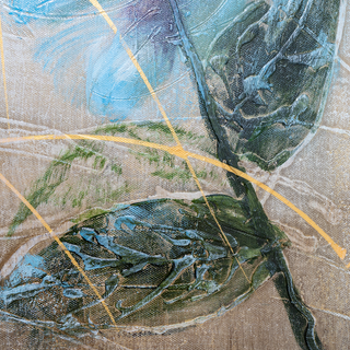 Framed Blue Tranquil Leaves Duo