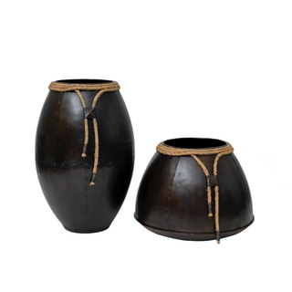 Gilda XL Metal Decorative Planter and Vase, S/2