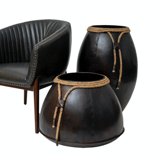 Gilda XL Metal Decorative Planter and Vase, S/2