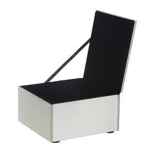 Glass / Wood 5" Zebra Storage Box, White