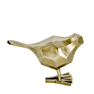 Golden Aluminum Bird Decor, 11"