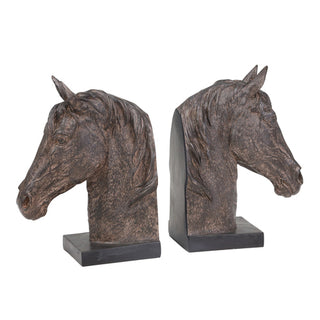 Horse Head Resin Bookends, 11"
