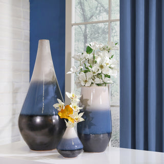 Layered Gray/Blue/White Vase, 5"