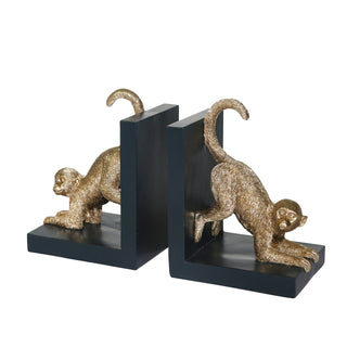 Monkey Resin Bookends, 8"