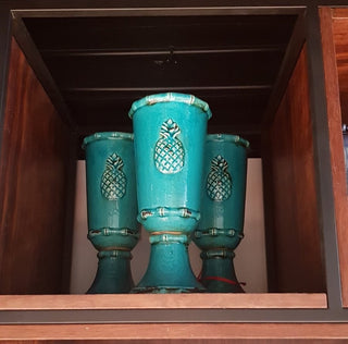 Pineapple Krater Vase- Aqua