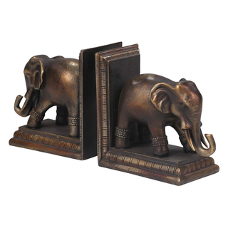 Polished Elephant Bookends, S/2