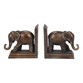 Polished Elephant Bookends, S/2