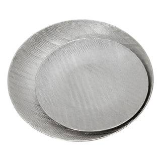 Scratch Finished Ceramic Silver Plates, 19"/16" S/2