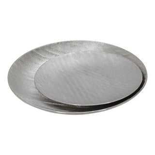 Scratch Finished Ceramic Silver Plates, 19"/16" S/2