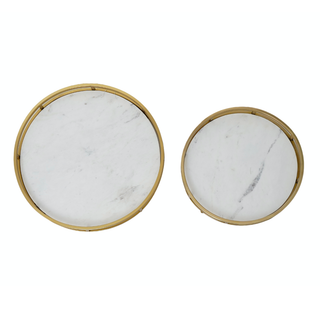 Sevilla Round Gold Nouveau Trays, S/2