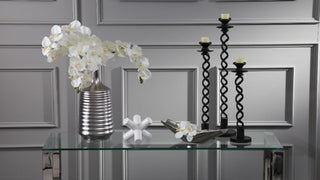 Silver Ceramic Boat Tray, 23.5"