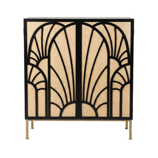 Soledad Bar Cabinet with Raffia Door Panels