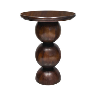 Tercio square-top side table in solid African mahogany, full front view
