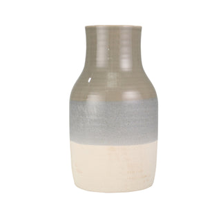 Tri-Color Gray-Fade Ceramic Vase, 21"