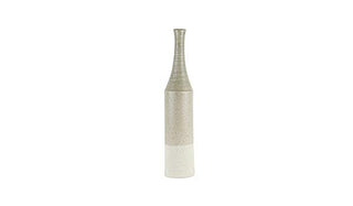 Two-Toned Bottle Ceramic Vase, Gray-Beige, 24"