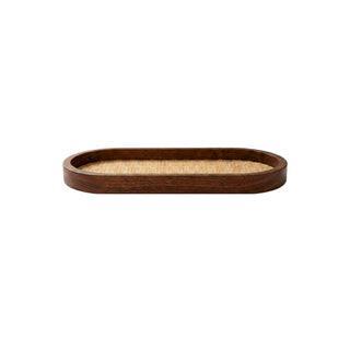 White Raffia Oval Tray