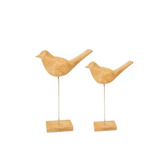 Wooden Robin Birds, S/2