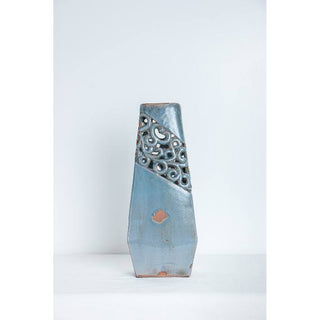 Blue Oval Topped Vase - Small