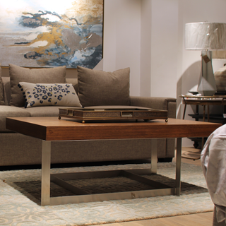 Bowman Coffee Table with Metal Base