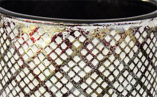 Antique Beige/Red/Gold Planter, 7"