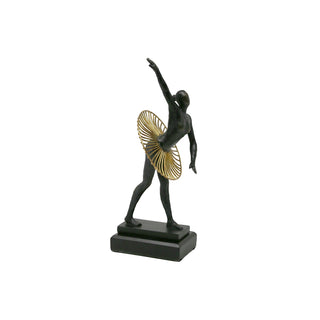 Black/Gold Ballerina Sculpture, 11.5" Forward Pose