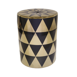 Kigali Garden Stool, Black and Gold