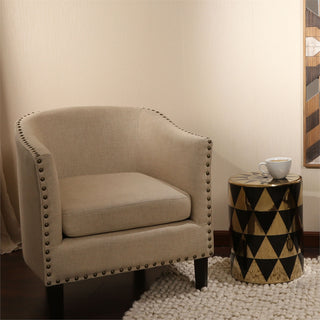 Kigali Garden Stool, Black and Gold