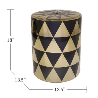 Kigali Garden Stool, Black and Gold