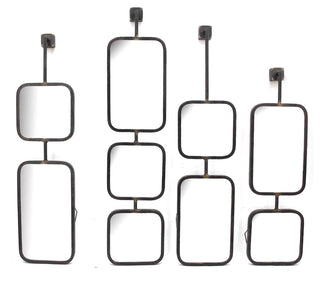 Gunmetal Rectangle Mirrors, S/4