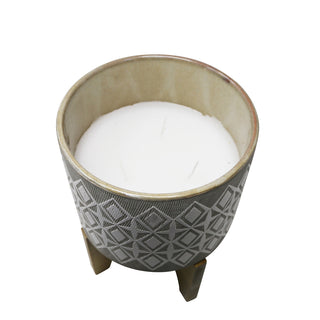 Outdoor Citronella Candle In Ceramic, Gray