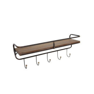 Hook Wall Shelf/ Brown