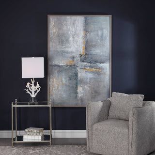 Gray Checkerboard Hand Painted Canvas