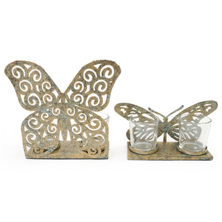 Butterfly T-Lite Candle Holders, S/2