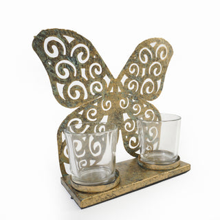Butterfly T-Lite Candle Holders, S/2