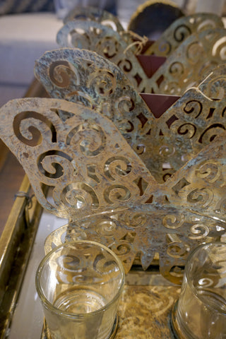 Butterfly T-Lite Candle Holders, S/2