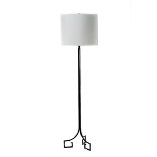Ebony Greek Key Base Floor Lamp