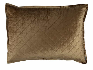 Lili Alessandra | Chloe Diamond Quilted Luxury Sham Straw Velvet 27 X 36