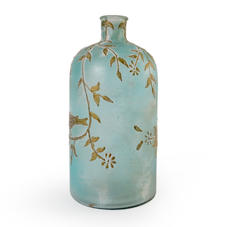 Birds &amp; Branches Embossed Glass Bottle